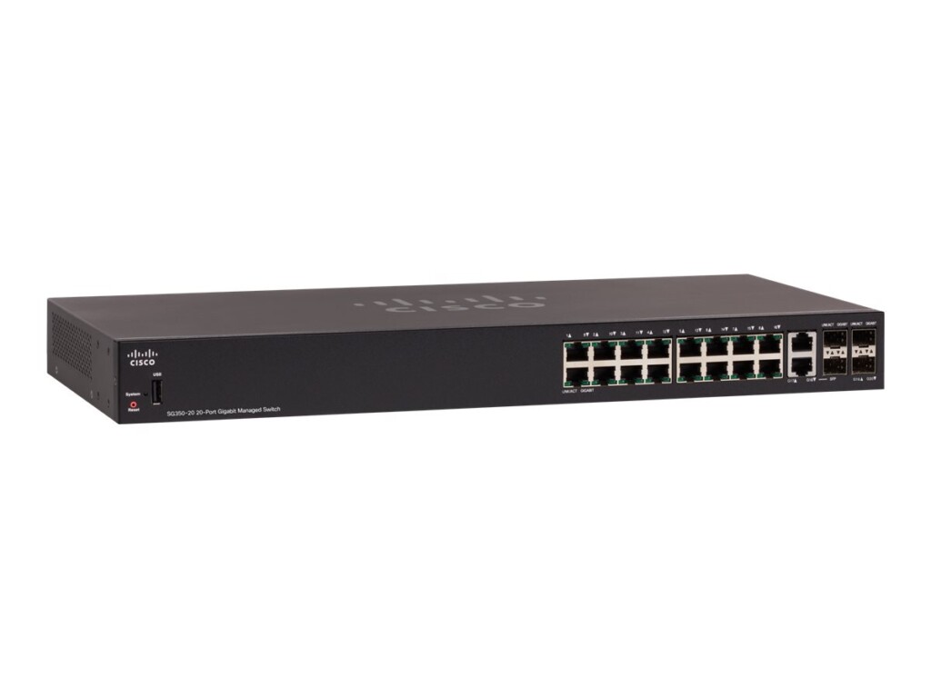 Sisco 16 Port Router Cisco 16-Port Managed Desktop Gigabit Ethernet Switch (SG350-20) - MF ...